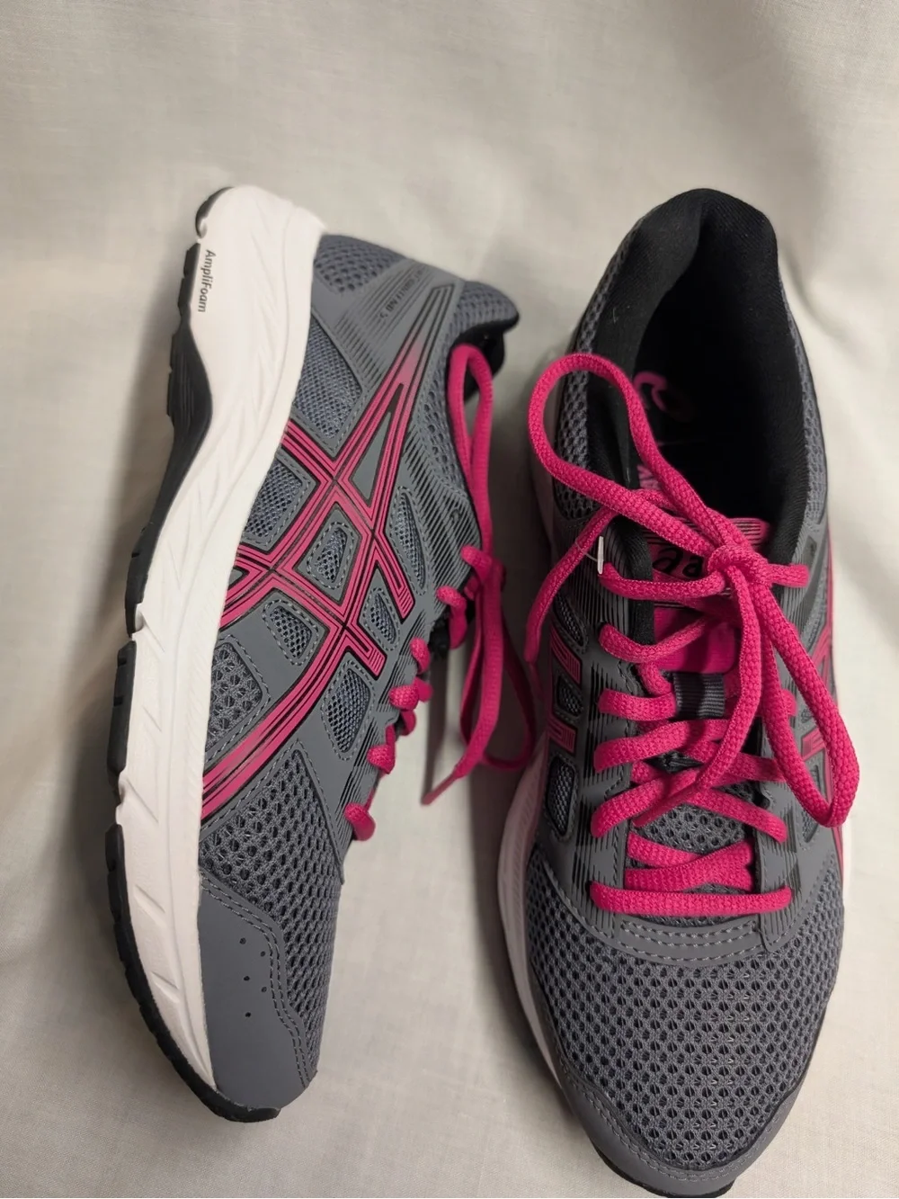 ASICS Women's Gray & Pink Athletic Running Shoes